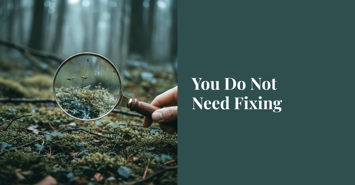 You Do Not Need Fixing. You Might Need Noticing.